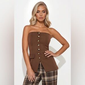 NWT fashion nova strapless vest top